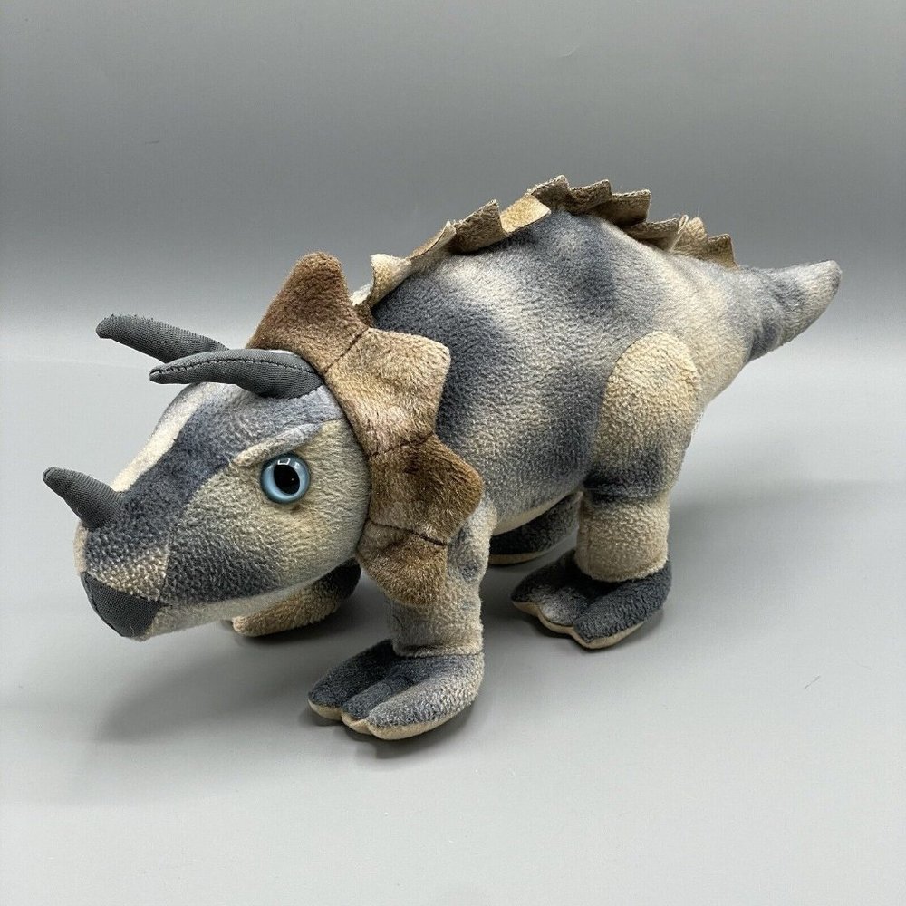 Fun Stuff Triceratops Dinosaur 14" Plush Stuffed Animal Jurassic Toy Tie-Dyed